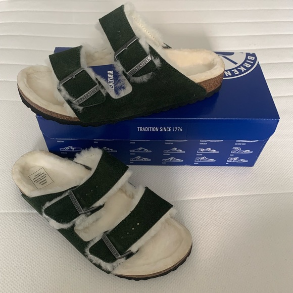 NWT Birkenstock Arizona Shearling Sandals in Mountain View - Picture 3 of 4